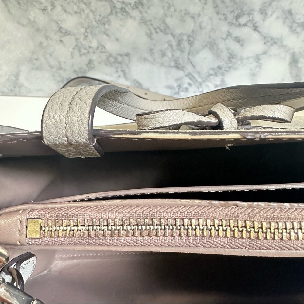 Kate Spade New York gray HAYES SUEDE SMALL SATCHEL crossbody bag - Picture 9 of 11